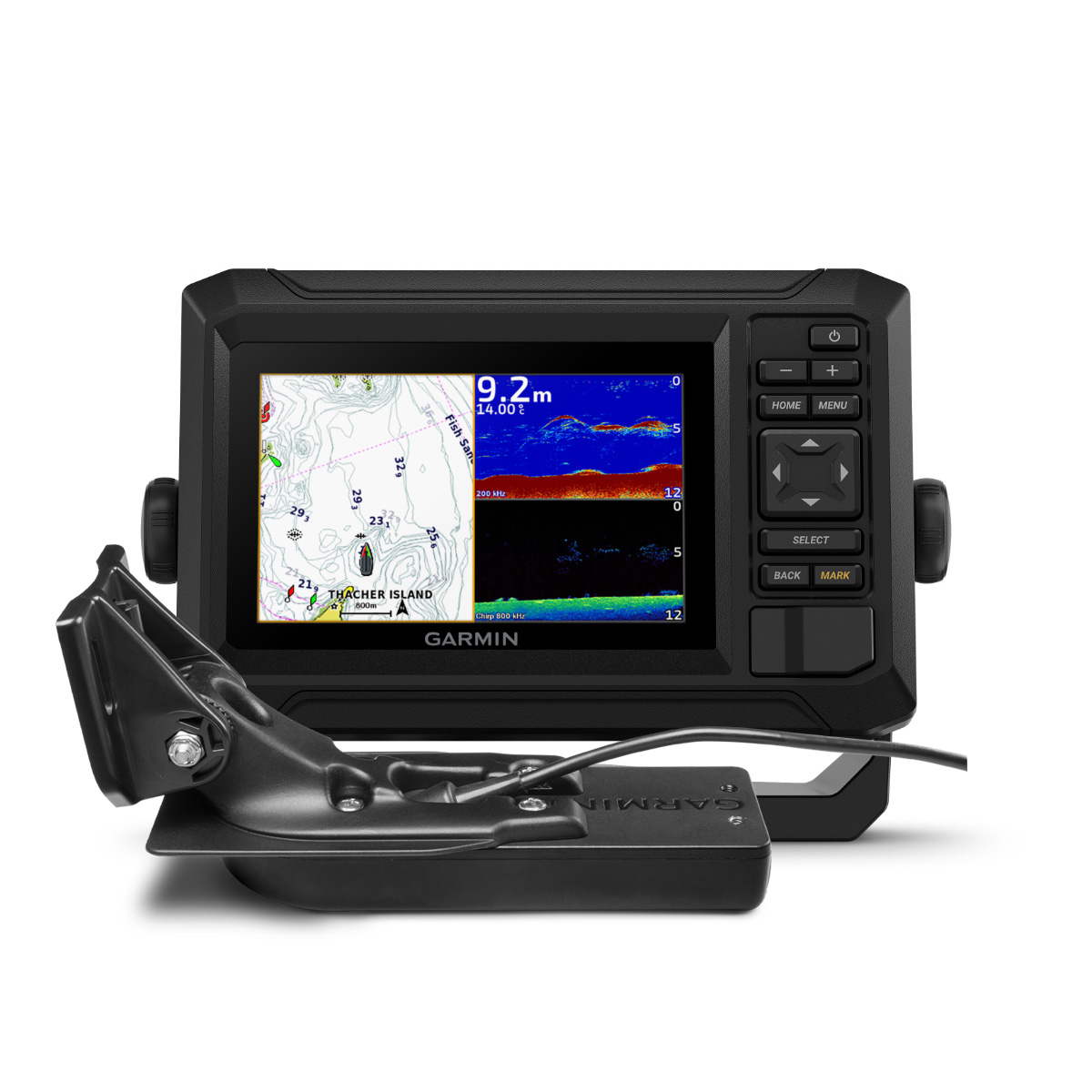 Garmin Echomap UHD2 52cv 5" kartplotter med ekkolodd, inkl. hekksvinger