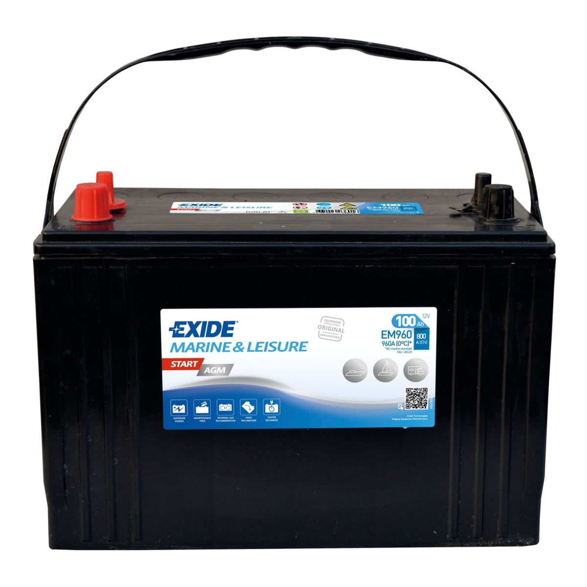 Exide Start AGM EM960 12V100Ah AGM-startbatteri