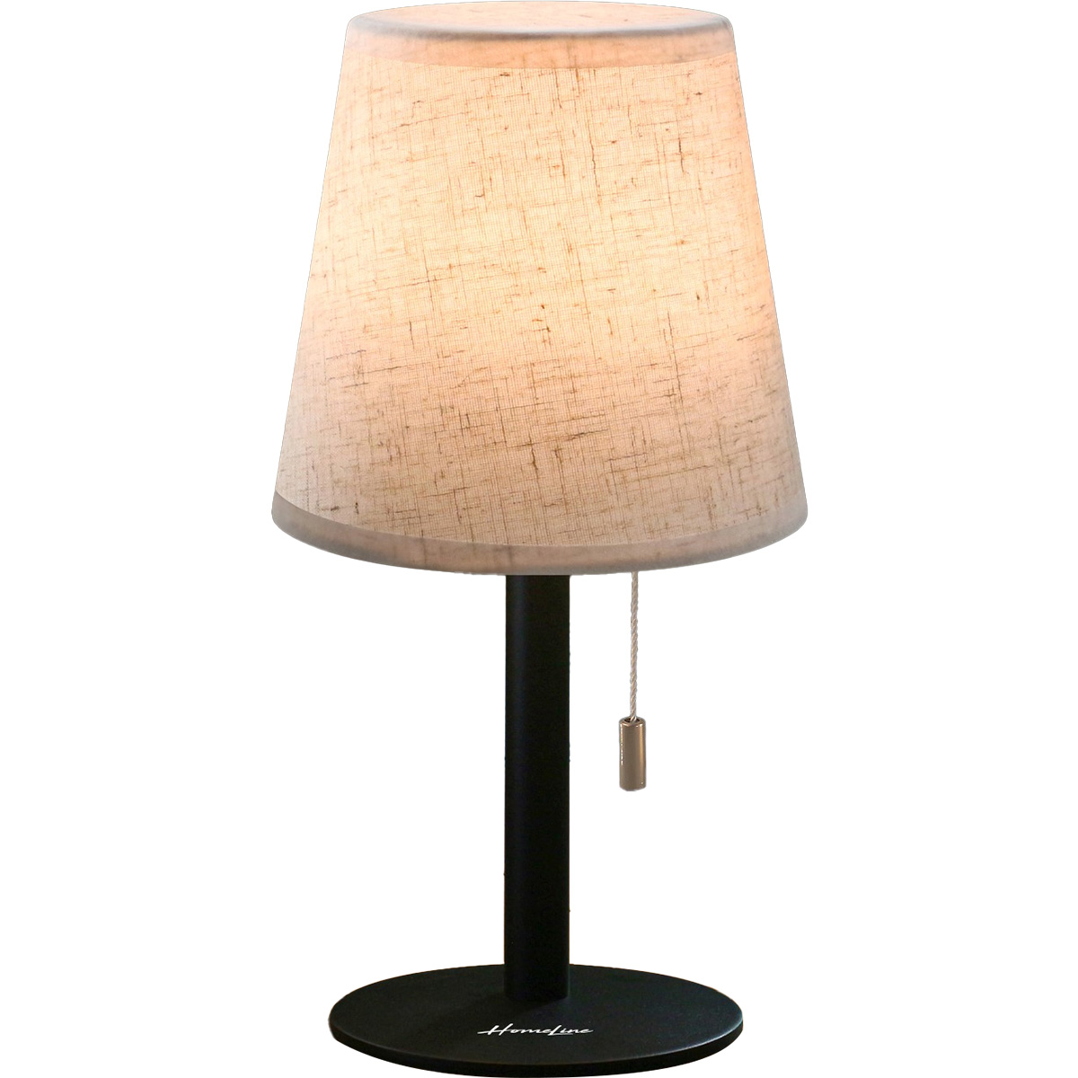 Homeline Bordlampe med stålfot, beige skjerm