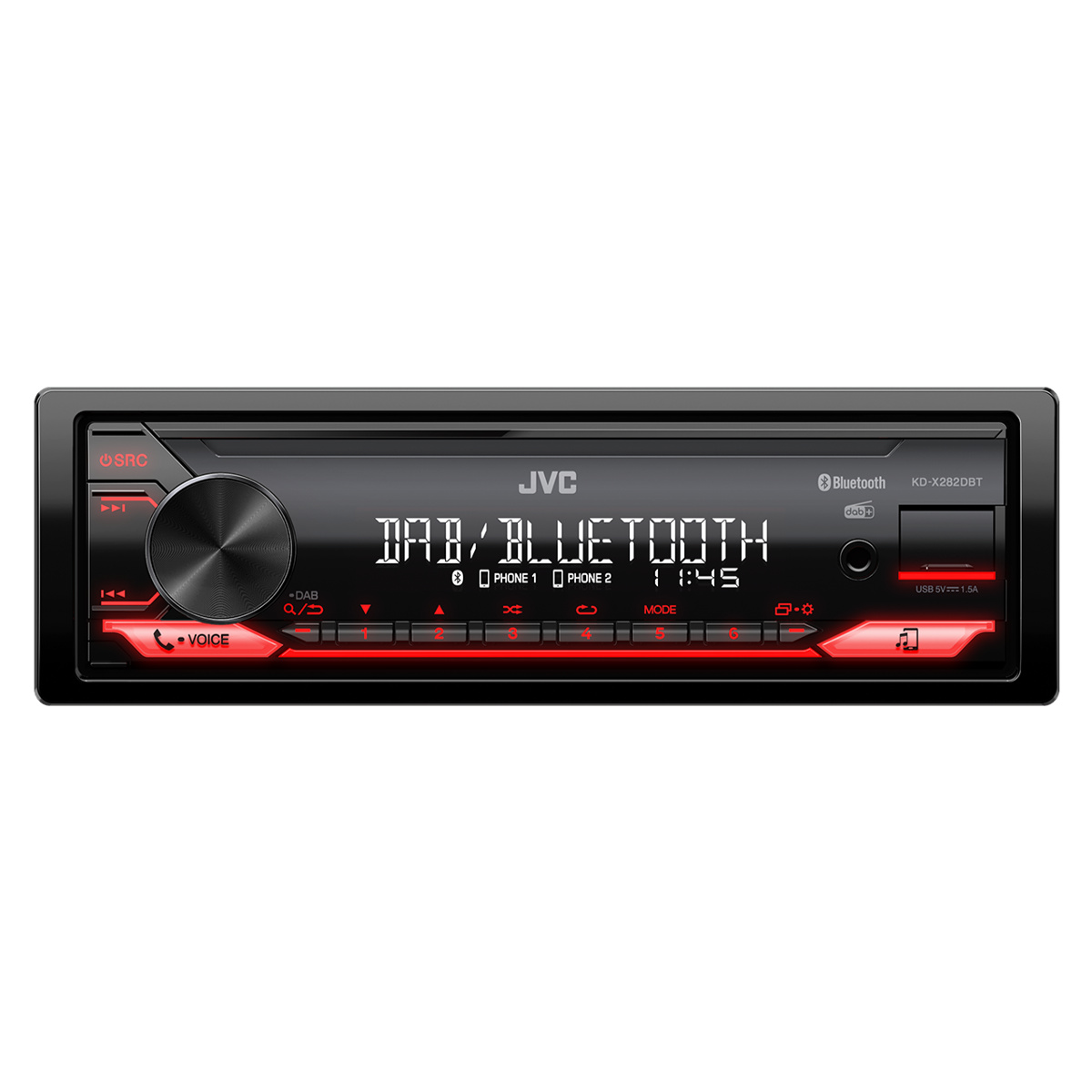 JVC KD-X282DBT stereoanlegg med Dab+ og Bluetooth, 1-DIN
