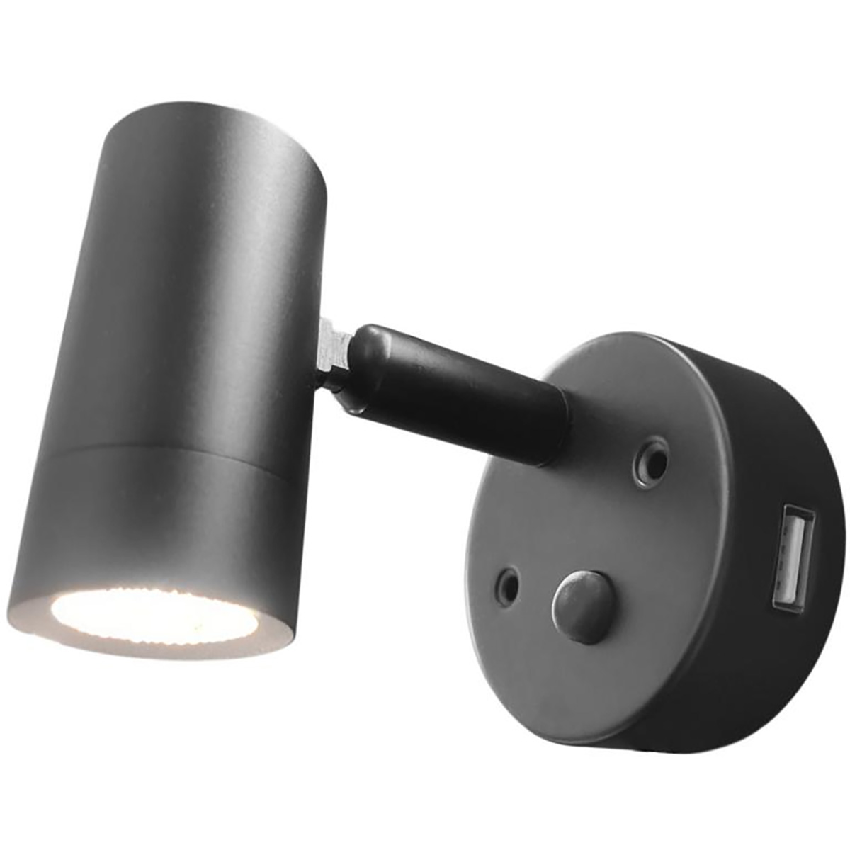 Nautilight Lampett med USB 2A 1W 8-30V Sort