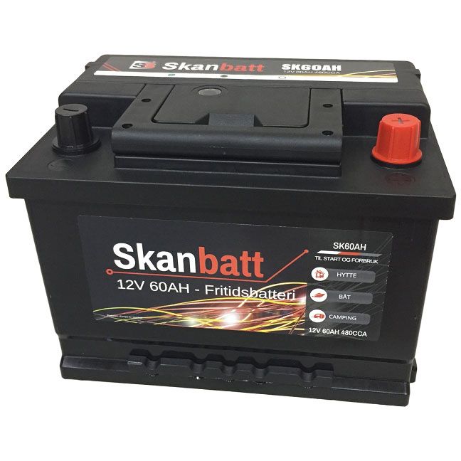 Skanbatt SK60AH Fritidsbatteri 12V 60Ah blybatteri