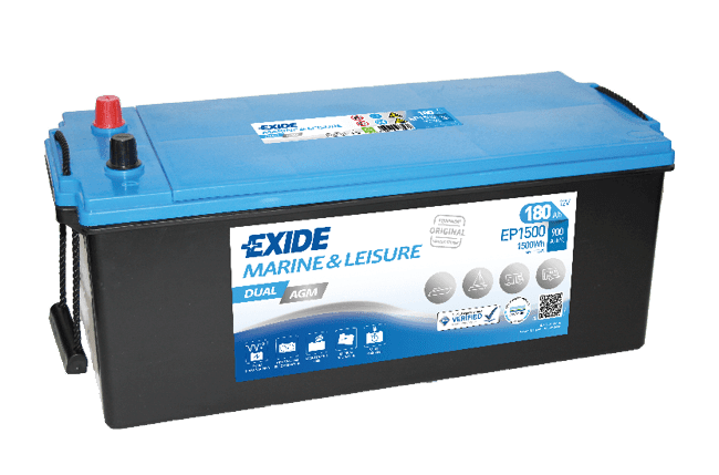 Exide Dual AGM EP1500 12V 180Ah AGM-batteri