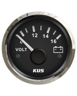 KUS Instruments NMEA2000 8-16V voltmeter Ø52mm (sort/rustfri)