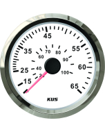 KUS Instruments NMEA2000 0-60 knop hastighetsmåler Ø85mm (hvit/rustfri)