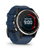 Garmin quatix 7 Sapphire Edition, 47 mm maritim smartklokke med AMOLED-skjerm, multibånd GPS, og silikonrem