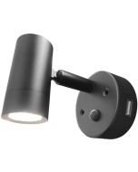Nautilight Lampett med USB 2A 1W 8-30V Sort