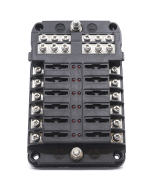 Sikringsholder for 12 sikringer med LED indikatorlys