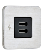Scanstrut Tile Dobbel USB-C kontakt (Børstet stål ramme) 12/24V