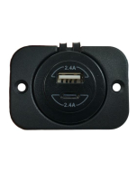 Pro Supply USB-uttak USB-A & USB-C, sort, 2,4A