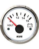 KUS Instruments analogt voltmeter Ø52mm (hvit/rustfri)