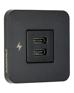 Scanstrut Tile Dobbel USB-C kontakt (Svart ramme) 12/24V
