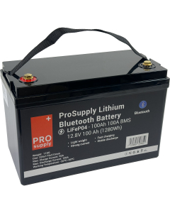 ProSupply Lithium 12V BT LiFePO4 Batteri 100Ah BMS 100A