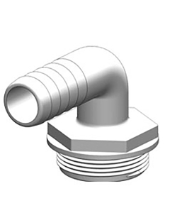 Trudesign 90° slangekobling til 3-veis ventil 1" (25mm)