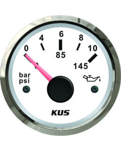 KUS Instruments NMEA2000 oljetrykksmåler Ø52mm (hvit/rustfri)