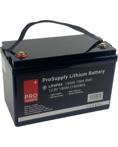 ProSupply Lithium 12V LiFePO4 batteri 150Ah 100A BMS