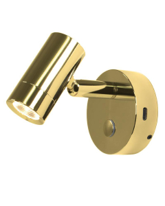  Nautilight Aries LED leselampe i messing-USB-C