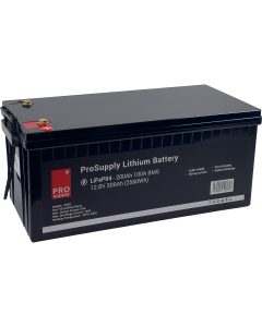 ProSupply Lithium 12V LiFePO4 batteri 200Ah 100A BMS