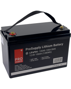 ProSupply Lithium 12V LiFePO4 batteri 100Ah 100A BMS