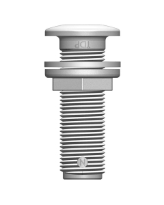 Trudesign 1/2" (13 mm) utenpåliggende skroggjennomføring i kompositt (hvit)