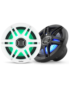 Clarion Marine Premium Høyttalere 6,5" RGB hvit/sort sportsgrill