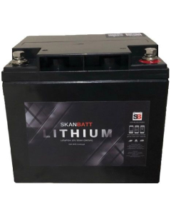 Skanbatt Litium LiFePo4 12V batteri 50Ah med Bluetooth og 50A BMS