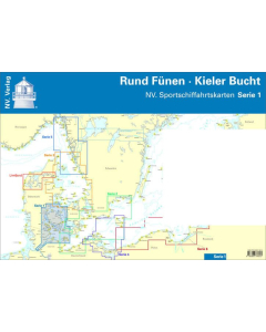NV Charts båtsportkart over Danmark serie 1, Kiel-Fyn