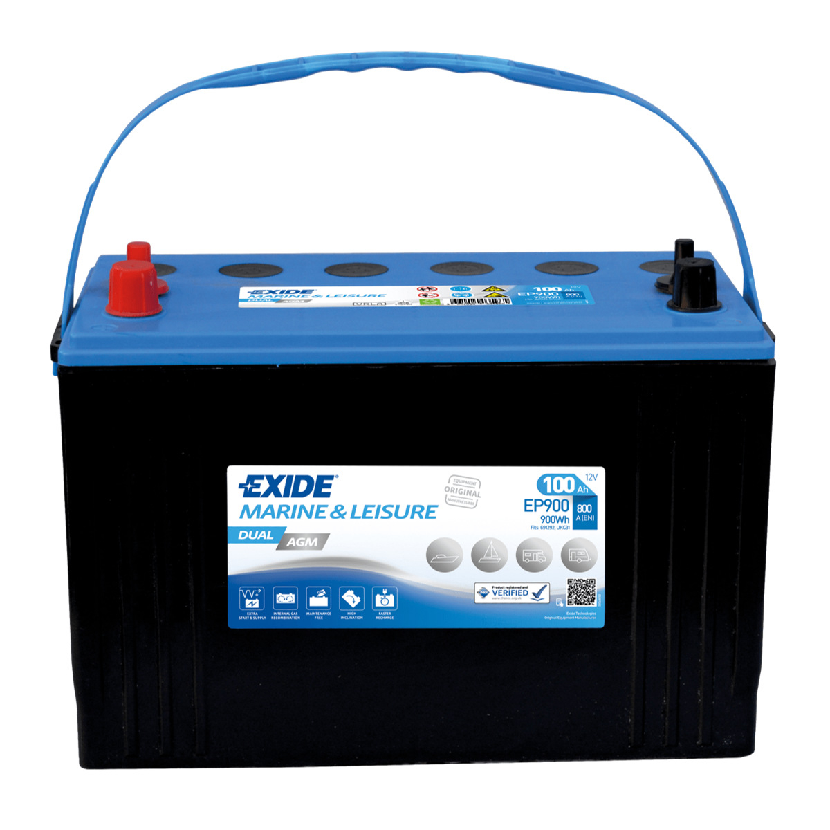 Batterie EXIDE Dual AGM, EP 900, 100 sale Ah, neu